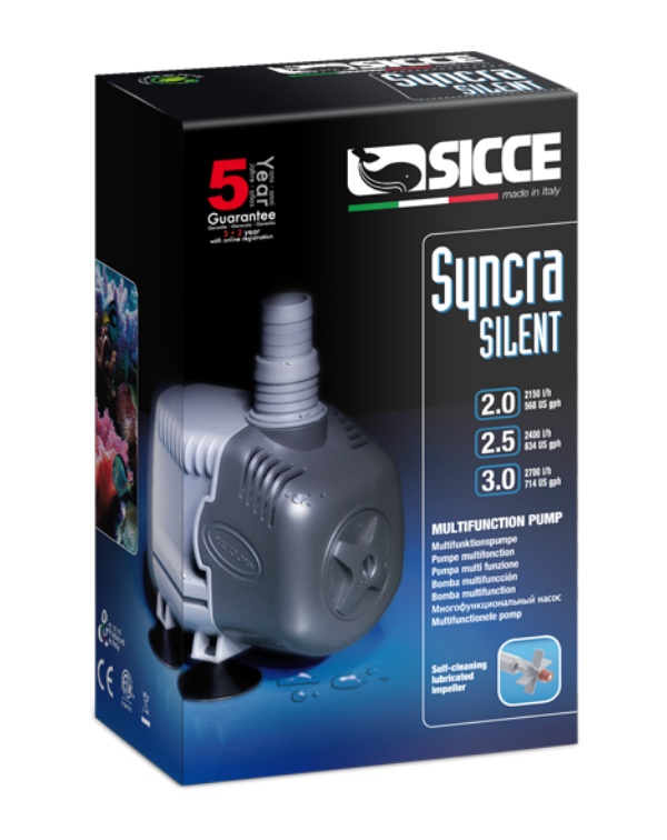 Syncra Silent 2.0 multifunction pump boxed available at AquaMonster Essex